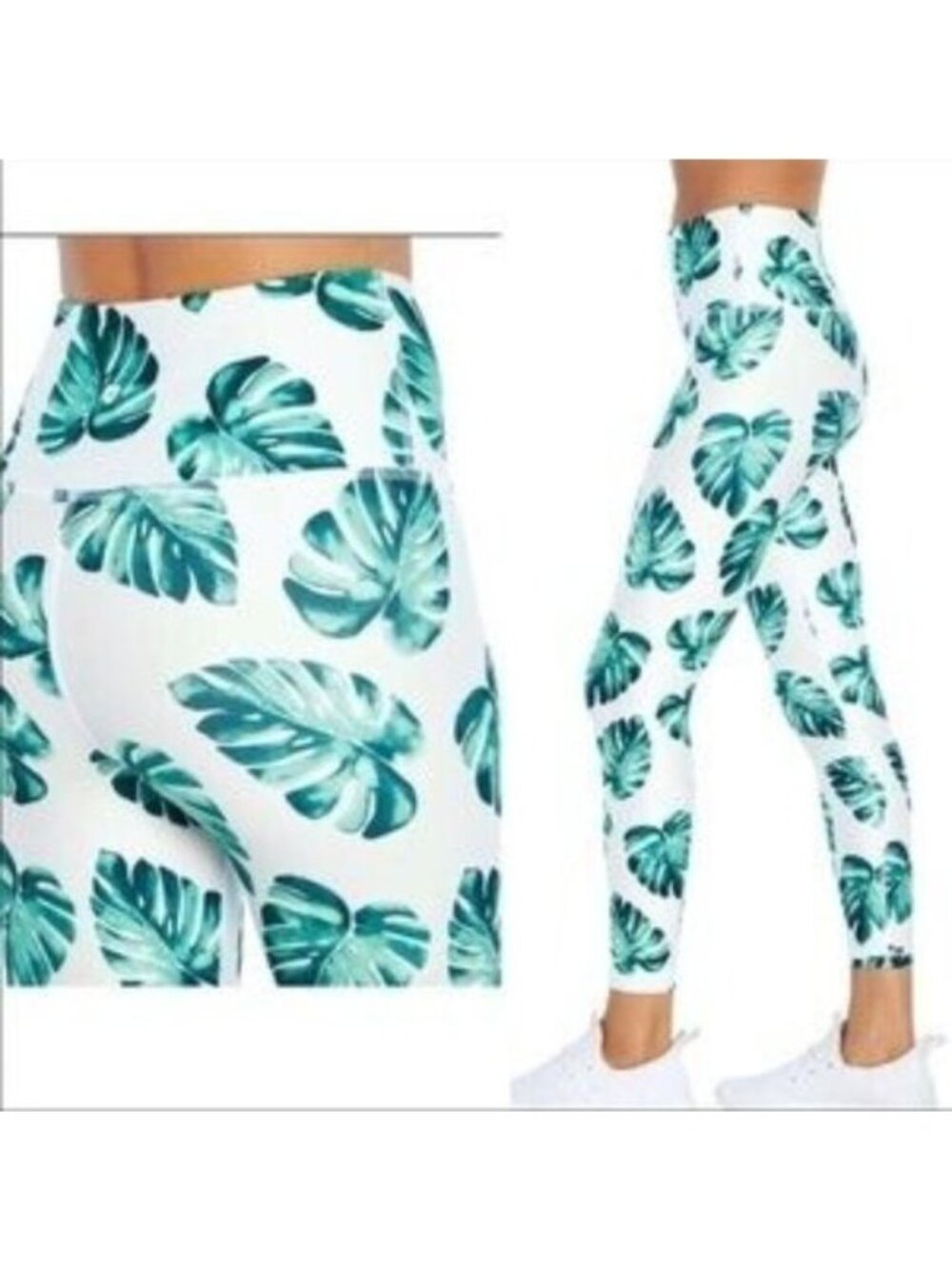 Wildfox Tropical High-Waisted Leggings With Palm Leaf Print